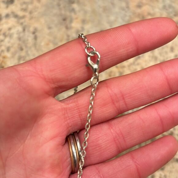 Silver plated woman's chain necklace - Picture 3 of 4